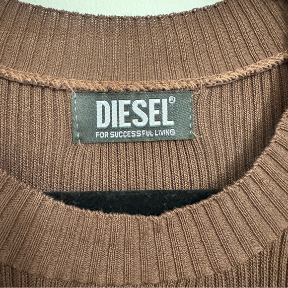 Diesel Ribbed Knit Tank Dress Brown Small - Picture 3 of 5